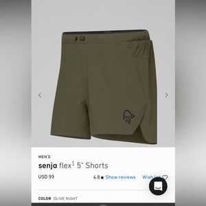 Norrona Men’s Senja flex Shorts size Large